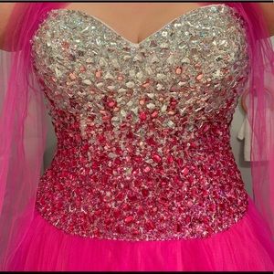 Fuscia and Silver Ombré Ballgown